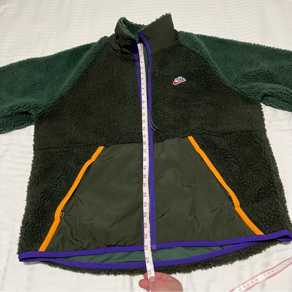 Nike Heritage Sherpa Fleece Zip Up Jacket Green size XLarge - Picture 16 of 16